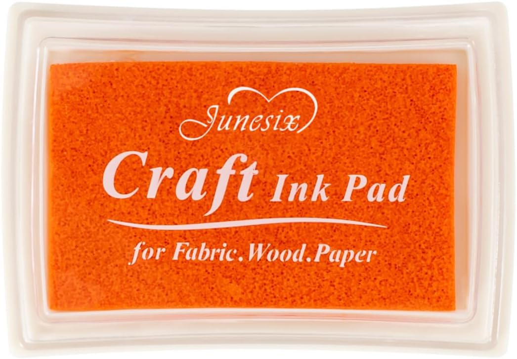 Orange Ink Pad Finger Washable Kids Stamp Ink Pad for Rubber Stamps Paper Scrapbooking