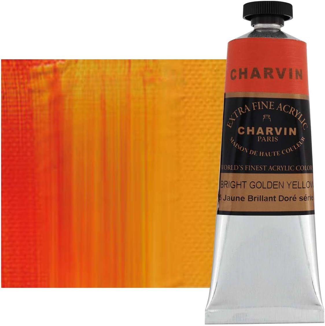 Charvin Extra Fine Professional Artist Acrylic Paint Colors, Nature Themed Hues, 150ml Bright Golden Yellow