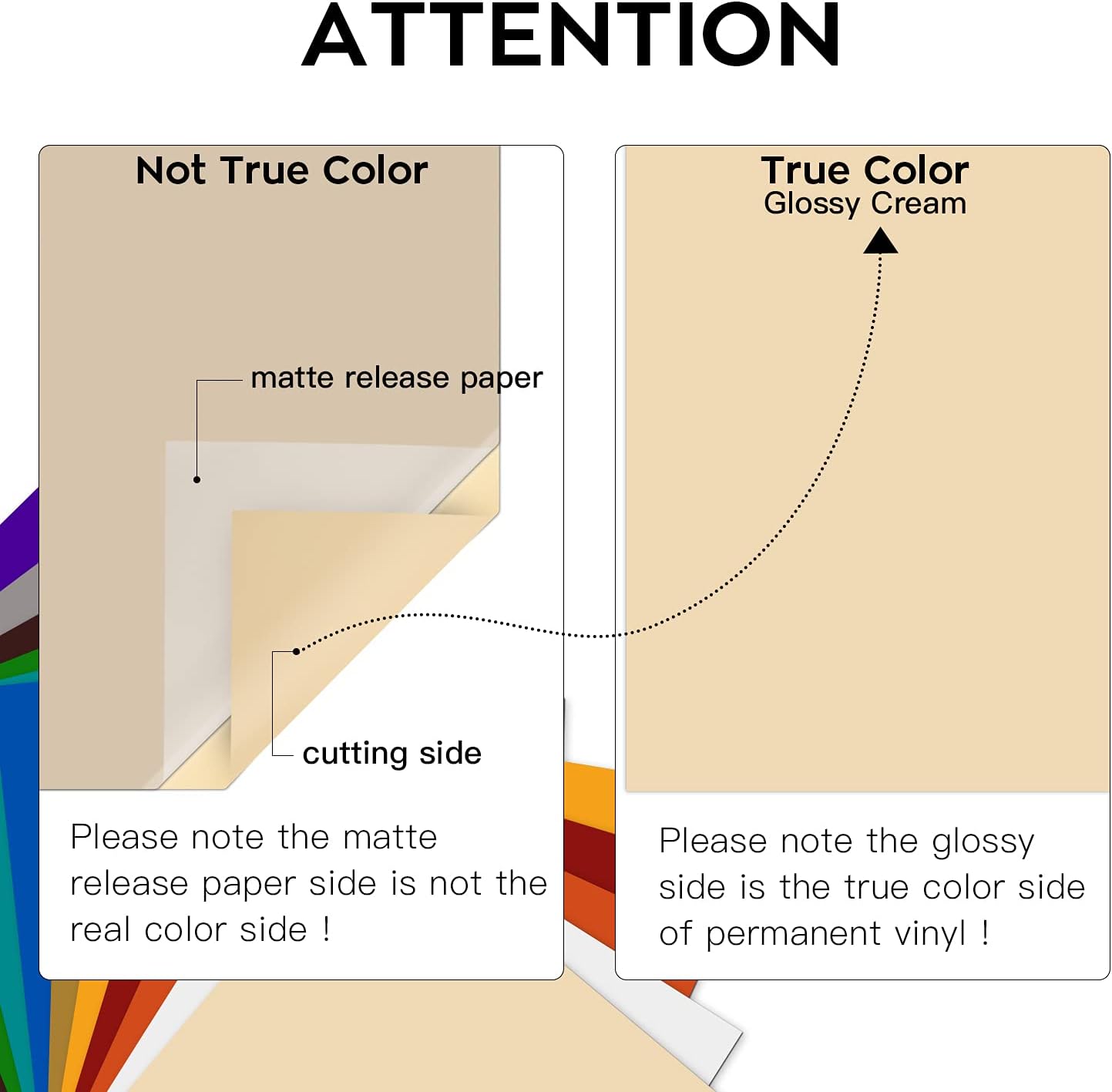 HTVRONT Beige Permanent Vinyl - 10 Sheets 12" x 12"& 2 Transfer Tape Sheets for Cutting Machine - Glossy