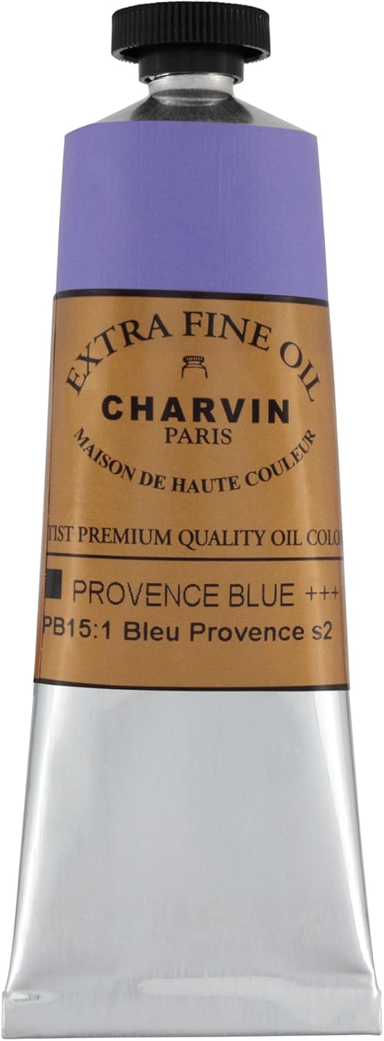 Charvin Extra Fine Oil Paint, Provence Blue 60 ml - Triple-Milled, Rich Texture, Poppy Oil-Based, Light-Fast, Handmade, Archival Quality