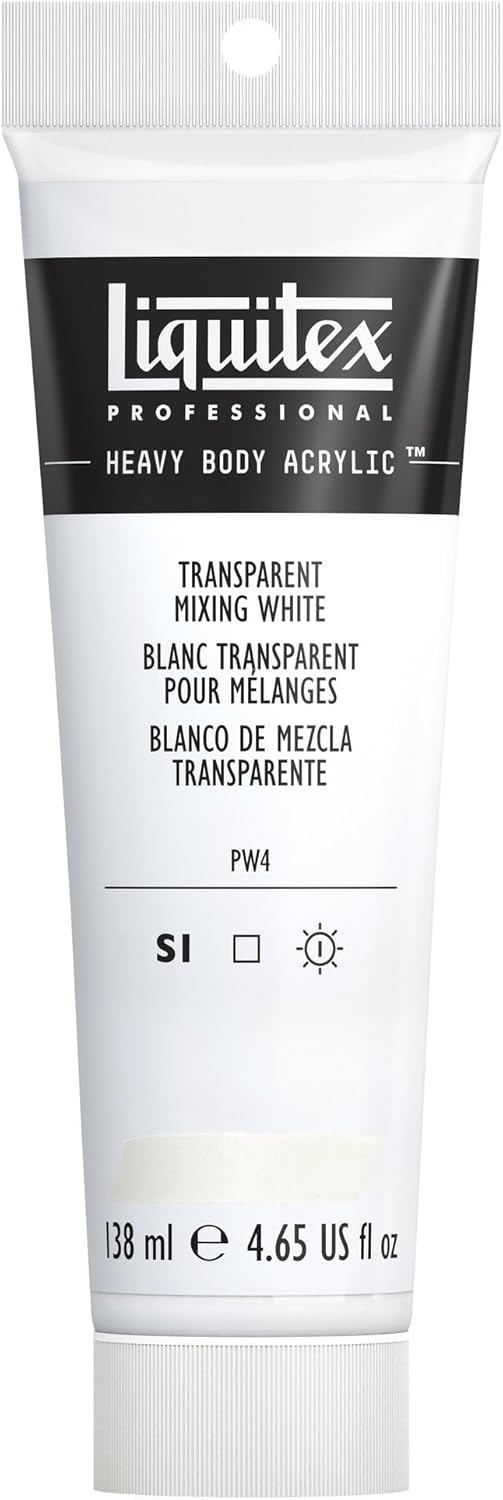 Liquitex Professional Heavy Body Acrylic Paint, 4.65-oz (138ml) Tube, Transparent Mixing White