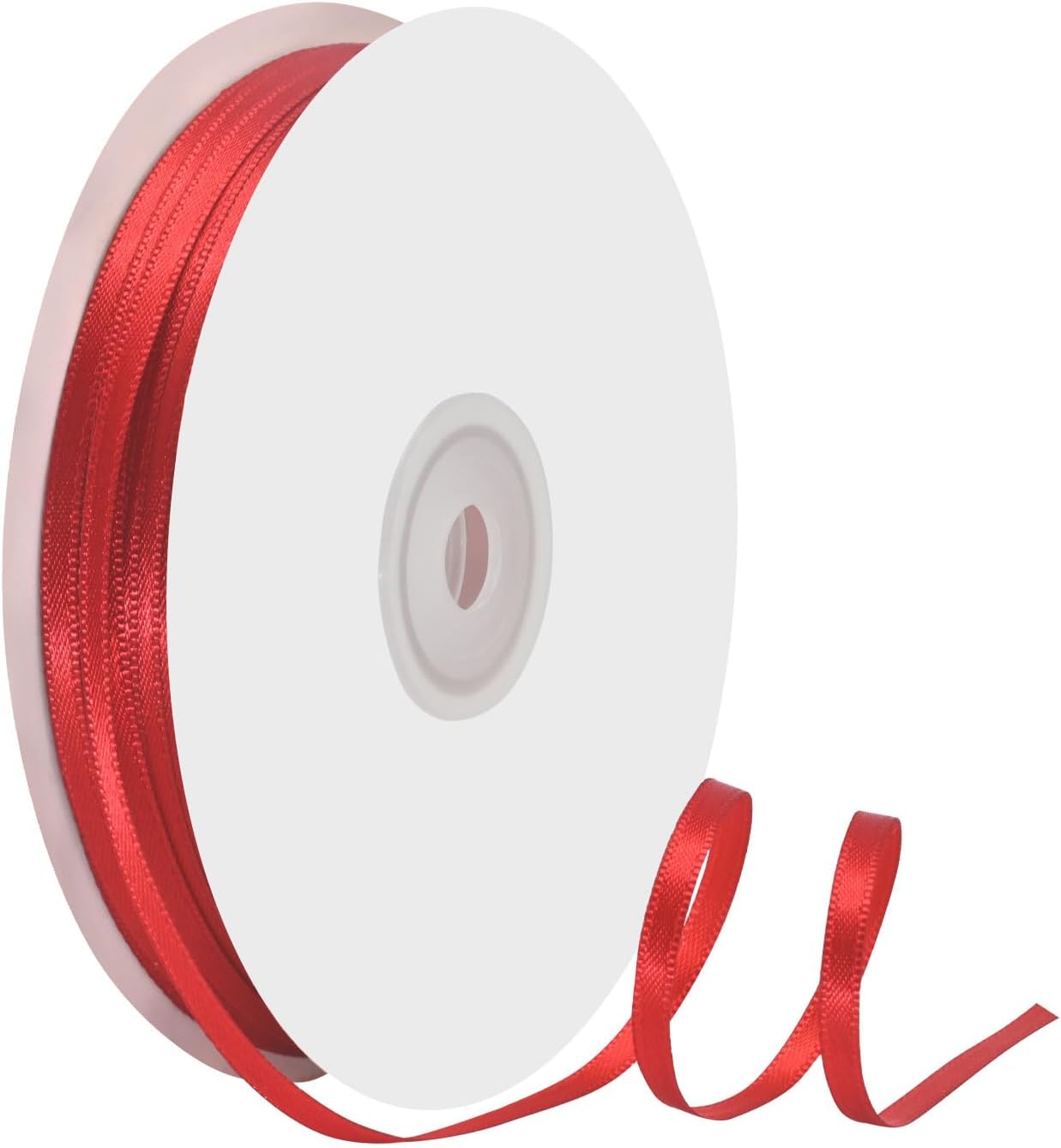 1/8" X 100 Yards Red Satin Thin Ribbon Solid Color Double Faced Ribbons Perfect for Crafts Wedding Decor Bow Making Arts Sewing and More