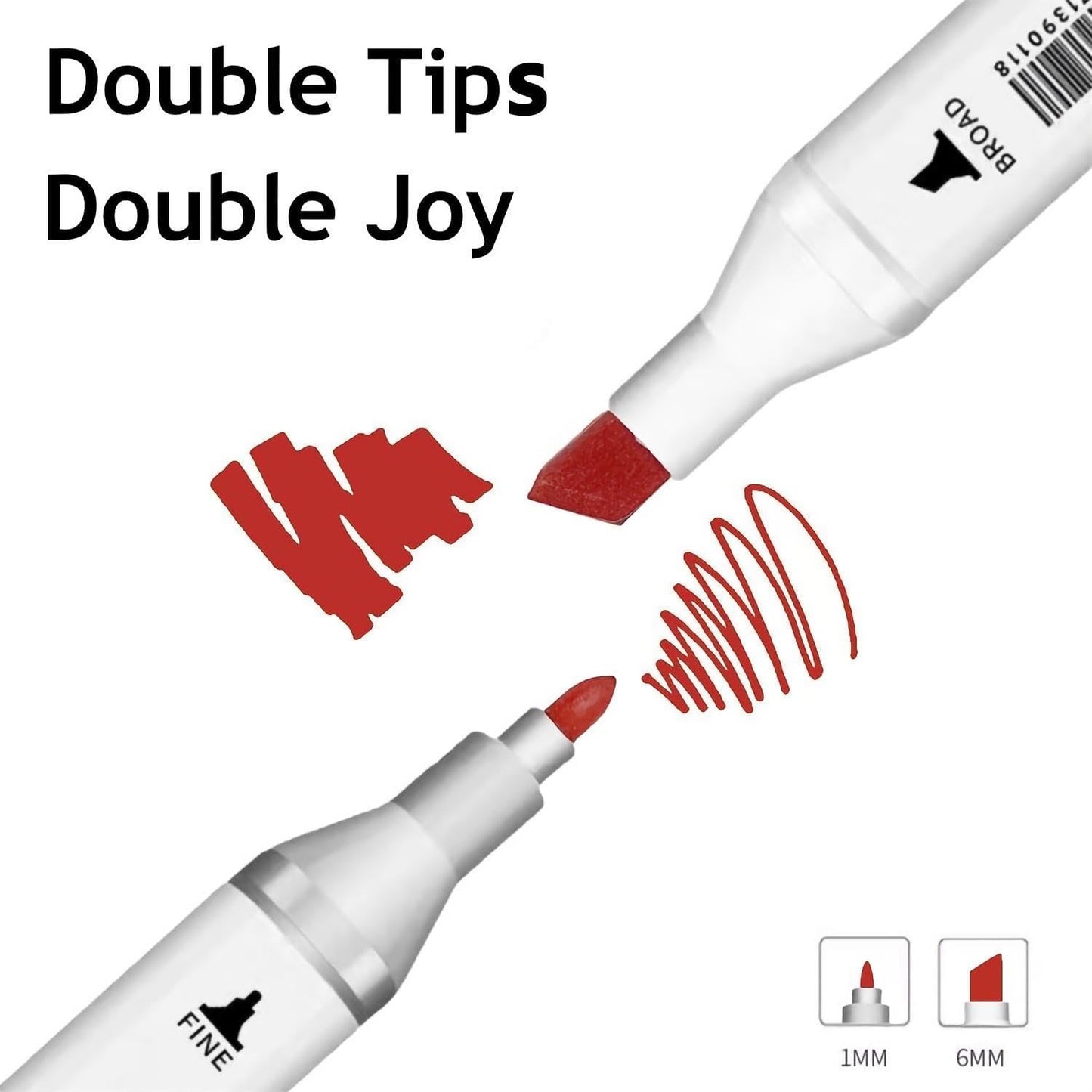 6 Colors Red Rose Flower Colors Alcohol Markers Set, Dual Tips Art Markers Drawing Sketched Double Tipped for Adults Beginner Kids (Red)