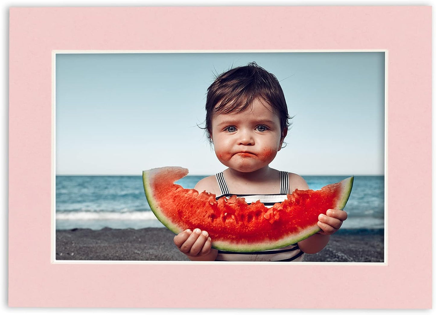 Poster Palooza 8x10 Mat Bevel Cut for 6x8 Photos - Acid Free Pink Precut Matboard - for Pictures, Photos, Framing - 4-ply Thickness