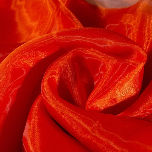 Fynite Orange Organza Fabric by The Yard | 20 Yard Long | 44" Wide | Bridal Soft Sheer Organza Tulle for DIY Wedding Dress Fashion Craft Decorations