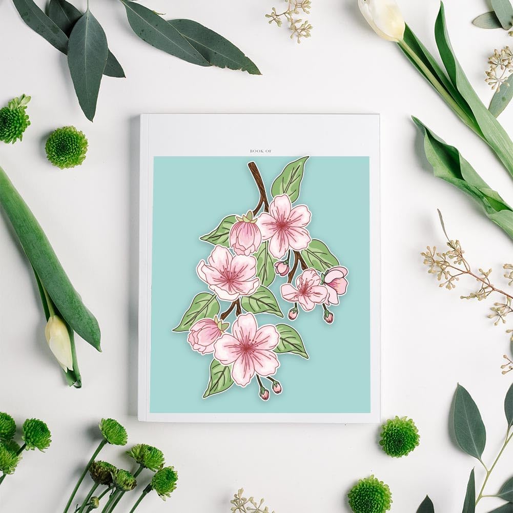 ORIGACH Realistic Peach Blossom Layering Stencils Set for Card Making, Flower Stencil Template Silicone Stamps and Die Sets for Scrapbooking DIY Crafting