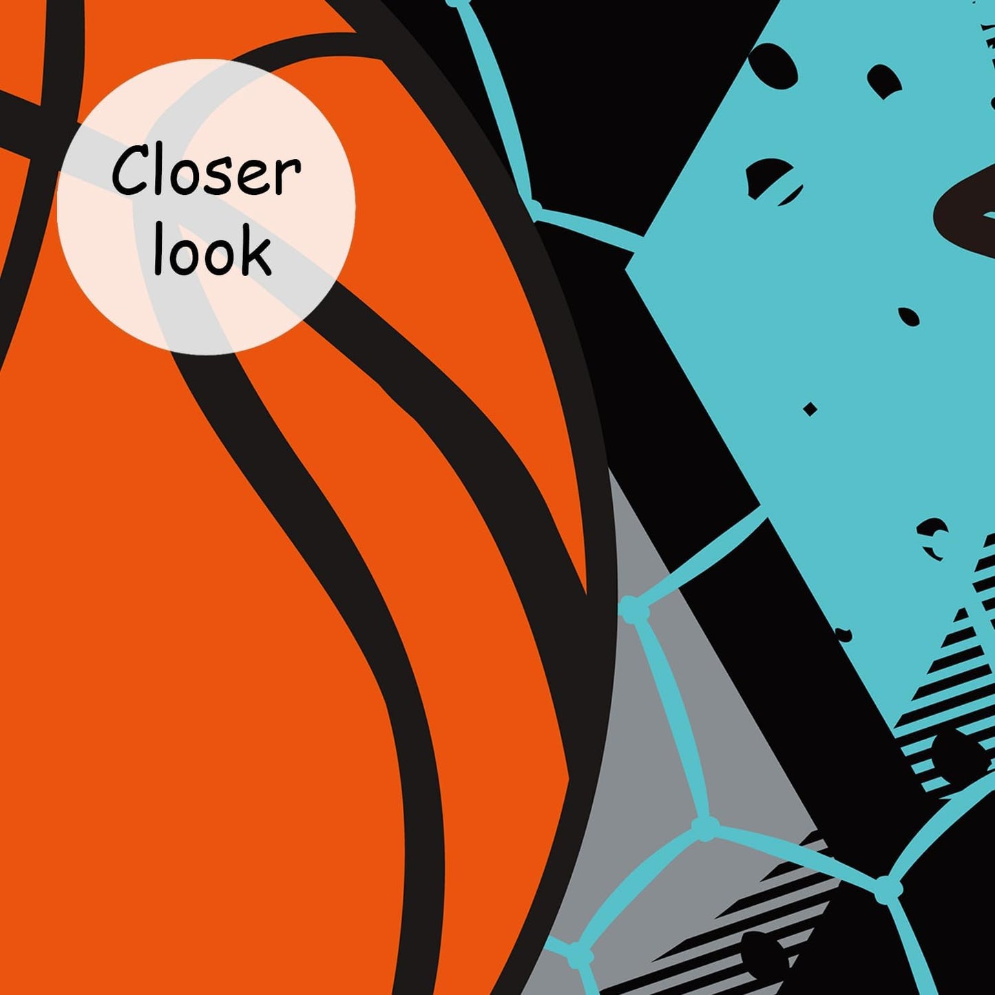 AFZEVEB-Colorful Graffiti Wallpaper Hand-Painted Ball Wall murals for Kids Room 136"x96"(Not Peel and Stick)