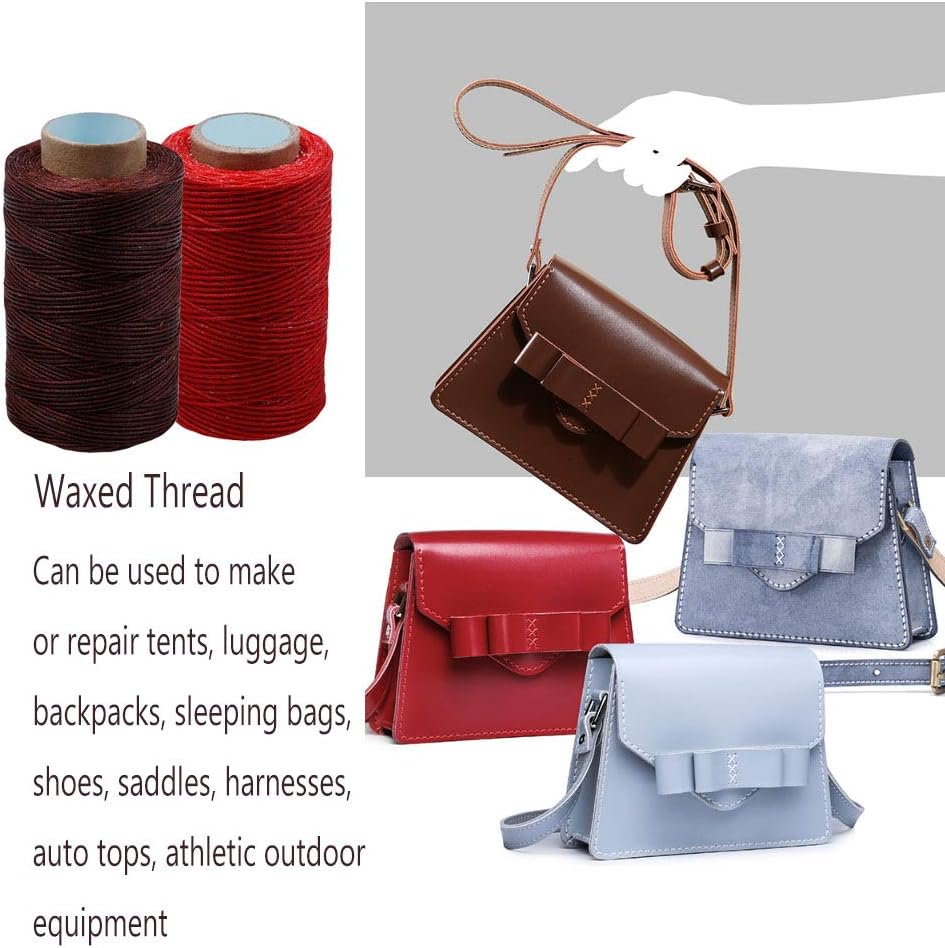 MIUSIE Colorful 284Yards Leather Sewing Waxed Thread-Practical Long Stitching Thread for Leather Craft DIY/Bookbinding/ Shoe Repairing/Leather Projects