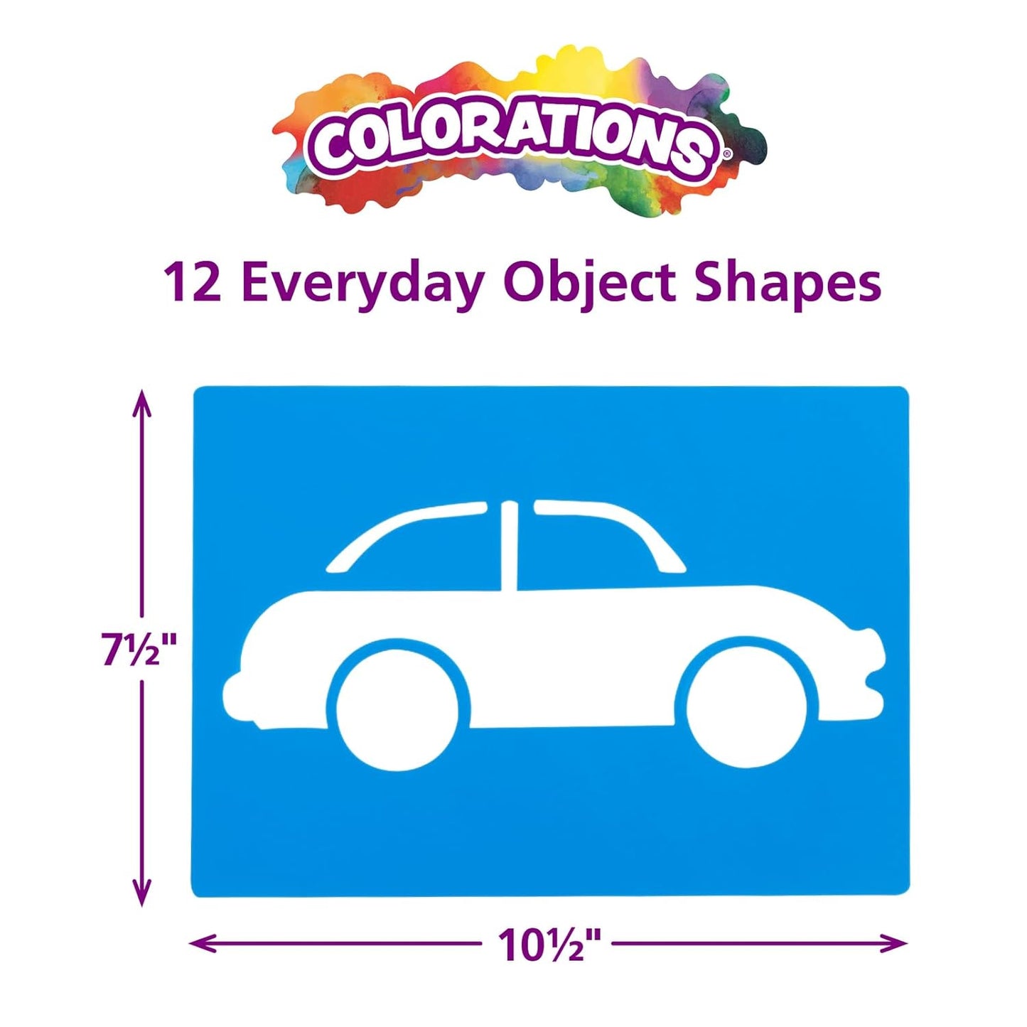 Colorations Large Washable Plastic Everyday Objects Stencils - Set of 12