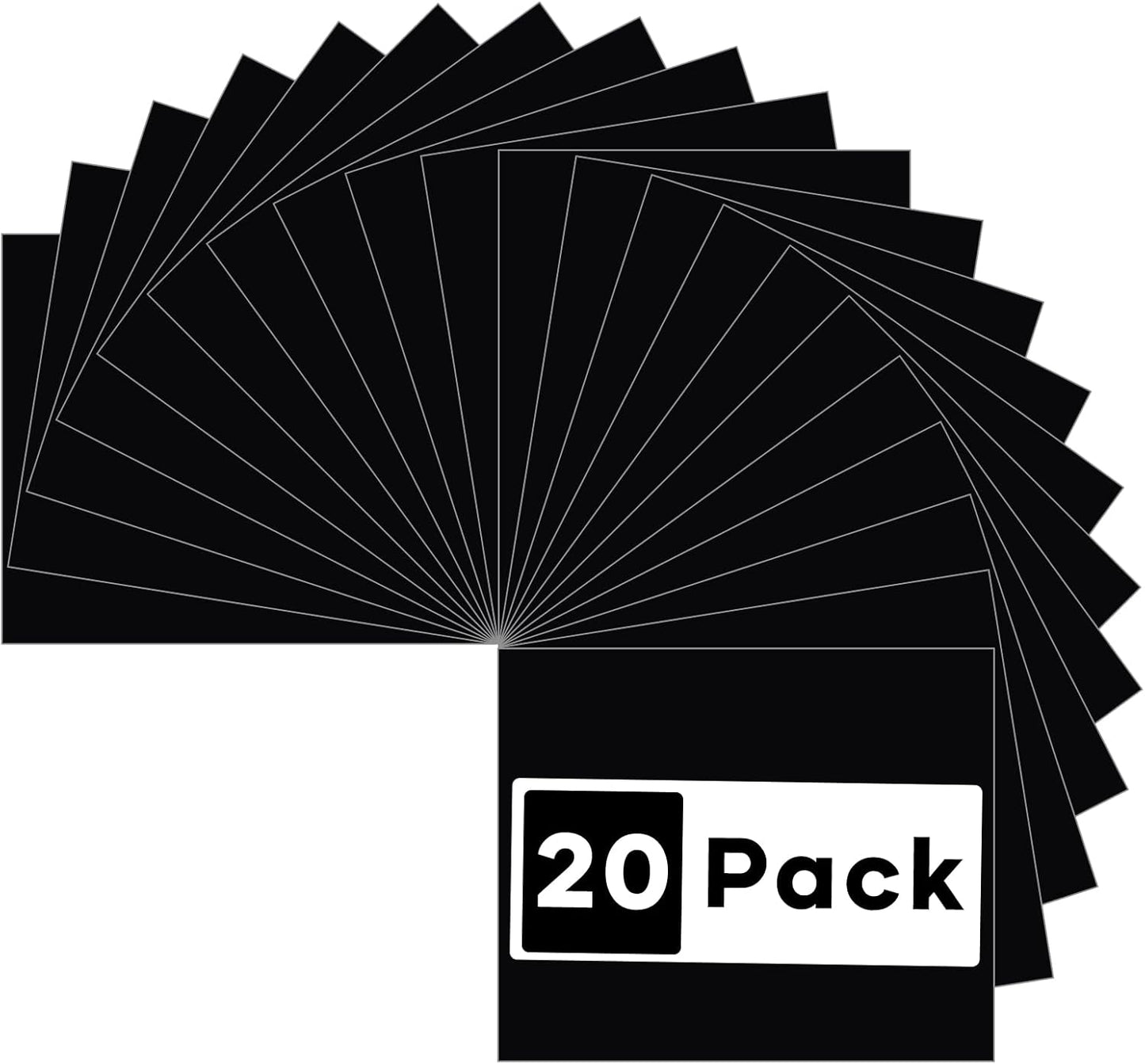 HTVRONT Black Heat Transfer Vinyl Bundle: 20 Pack 12" x 10" Black Iron on HTV for T-Shirt, Compatible with Cricut Cutting Machine, Silhouette Cameo or Heat Press Machine