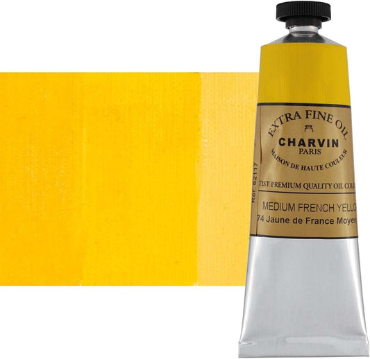 Charvin Extra Fine Oil Paint, French Yellow Medium 150 ml - Triple-Milled, Rich Texture, Poppy Oil-Based, Light-Fast, Handmade, Archival Quality