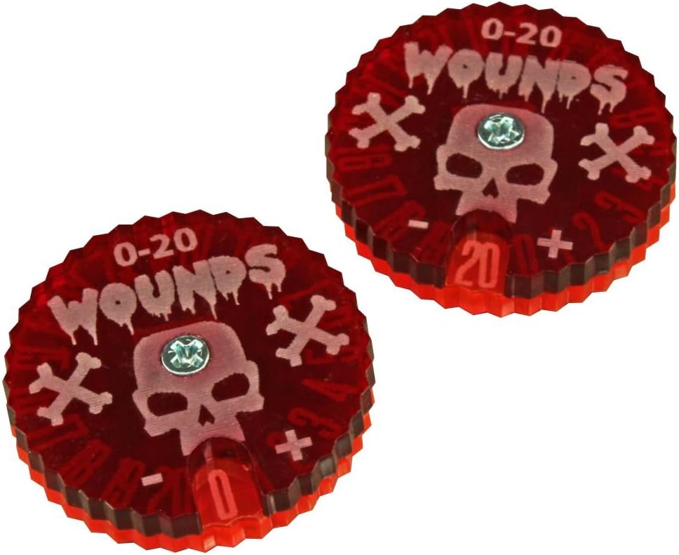 LITKO Wound Dials | Health Tracker | Life Counter | Tabletop Games | Collectible Card Games | Living Card Games | Role Playing Games | LCG | RPG | (Numbered 0-20 (Two Dials))