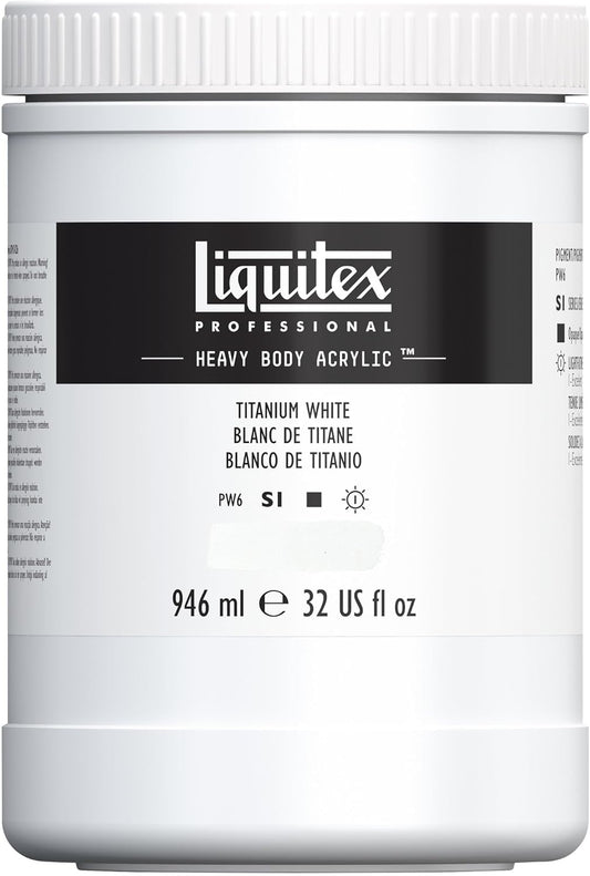 Liquitex Professional Heavy Body Acrylic Paint, 32-oz (946ml) Pot, Titanium White