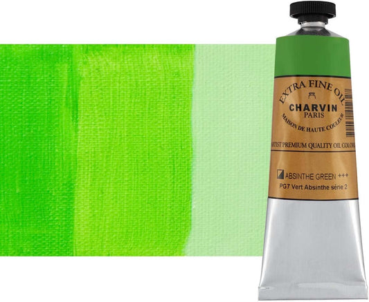 Charvin Extra Fine Oil Paint, Absinthe Green 60 mL - Triple-Milled, Rich Texture, Poppy Oil-Based, Light-Fast, Handmade, Archival Quality