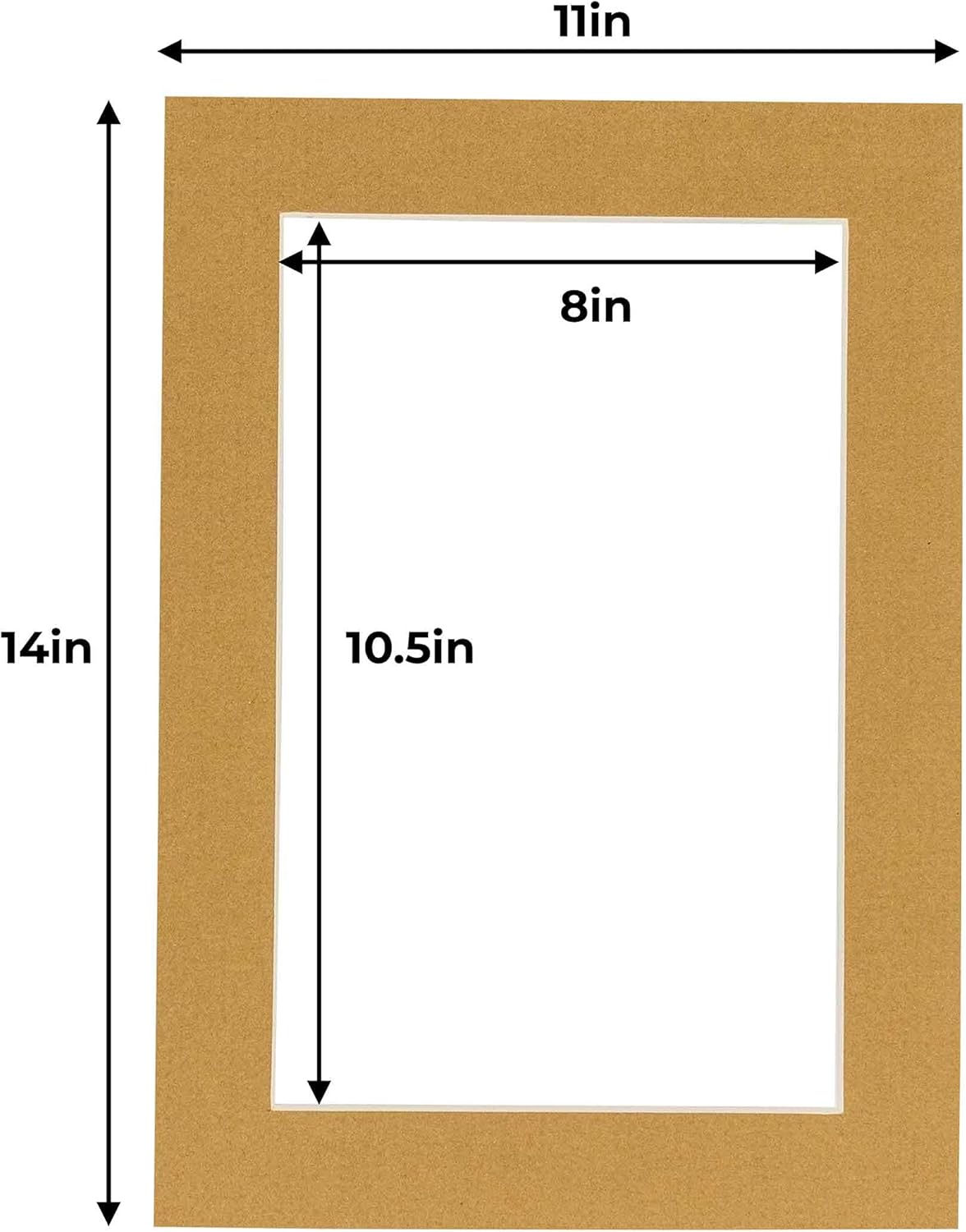 11x14 Mat for 8.5x11 Photo - Precut Rattan Beige Picture Matboard for Frames Measuring 11 x 14 Inches - Bevel Cut Matte to Display Art Measuring 8.5 x 11 Inches - Acid Free Pack of 100 MATS