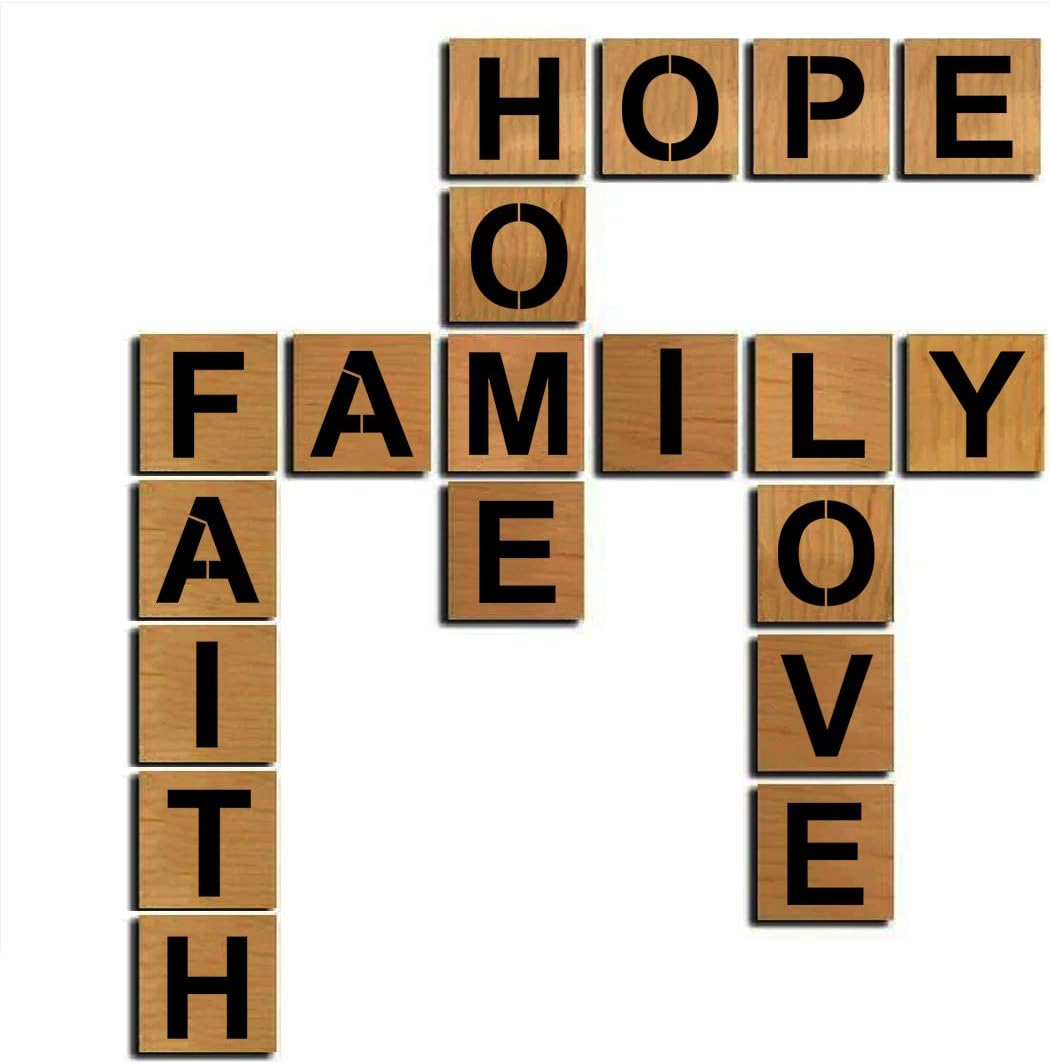 Alphabet Letter and Number Stencils 3 Inch - 40 Pack Letters and Numbers Stencil Templates with Signs for Painting on Wood, Reusable Number and Letter Stencils for Chalkboard Signs & Wood Wall Art