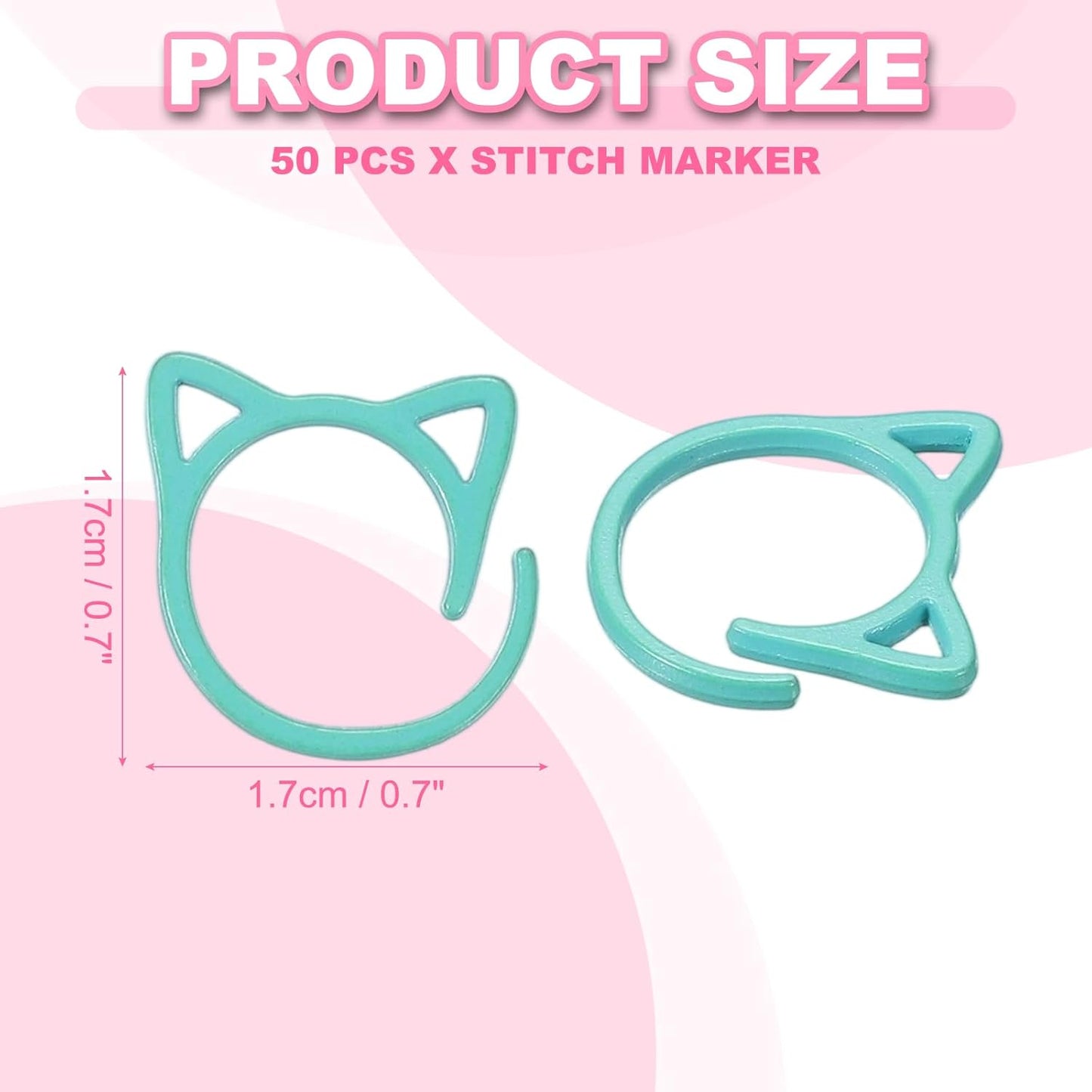 uxcell 50pcs Stitch Markers, Spiral Stitch Markers Crochet Needle Clip Counter Knit Ring Crochet Locking Sewing Accessories for DIY Handcraft Knitting and Crocheting, Lake Blue