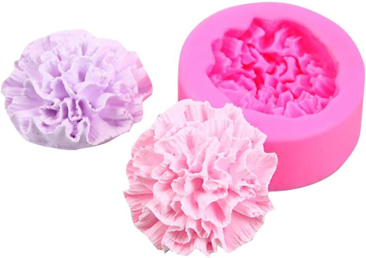 Carnation Flower Silicone Mold for Fondant Chocolate Candy Cake Decorating Candle Soap Baking Pastry Polymer Clay
