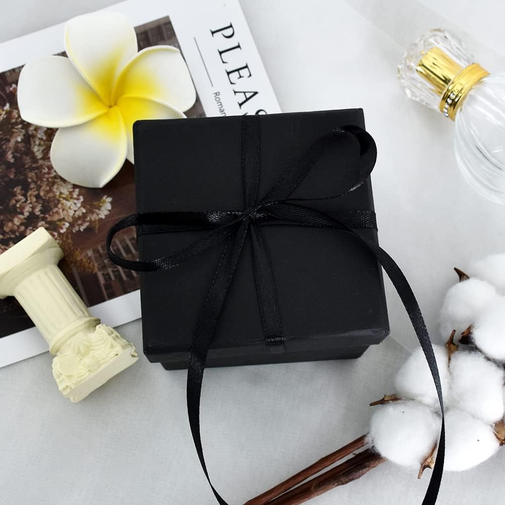 TONIFUL 1/4 Inch x 100yds Black Satin Ribbon, Thin Solid Color Satin Ribbon for Gift Wrapping, Crafts, Hair Bows Making, Wedding Party Decoration,Halloween, Floral Bouquets