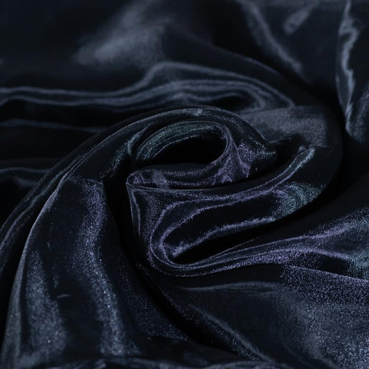 Fynite Black Organza Fabric by The Yard | 2 Yard Long | 44" Wide | Bridal Soft Sheer Organza Tulle for DIY Wedding Dress Fashion Craft Decorations