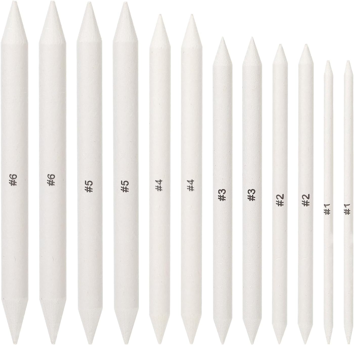 Blending Stump, 12 PCS Tortillions Blending Pencil Oil Pastel Blending Tools Shading Pencils Soft Paper Felts Sketch Blending Sticks for Artist Student Sketch Drawing Supplies (6 Sizes)