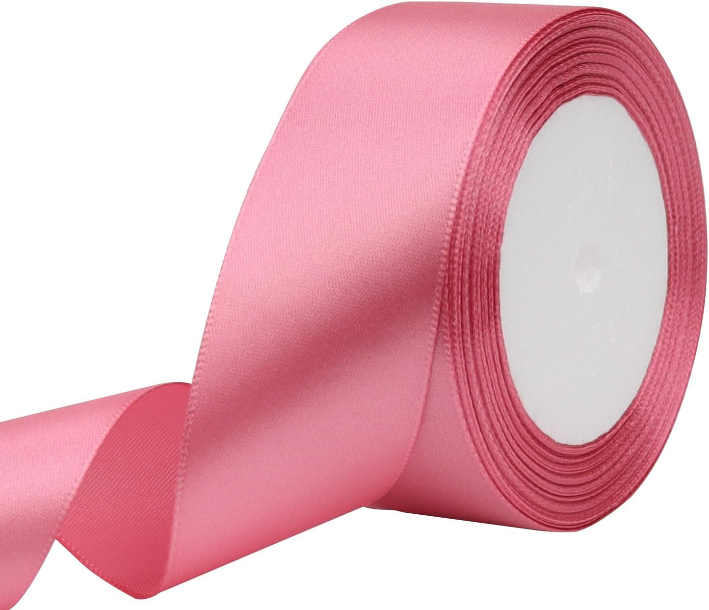 Rose Gold Solid Satin Ribbon 1-1/2 Inch 25 Yards Solid Polyester Fabric Ribbon for Gift Wrapping Wedding Christmas Baby Shower Birthday Party Decoration Handmade Immortal Flower Craft