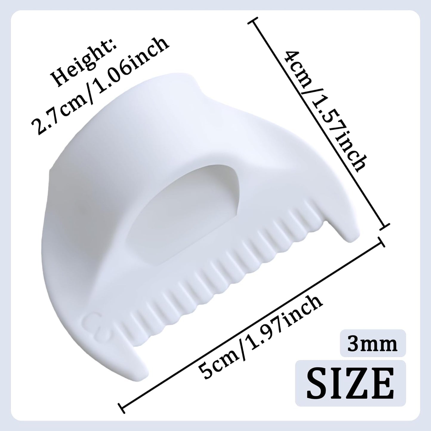 2 PCS 3mm Edge Lock Seam Guide, Mini Sewing Finger Ruler for Hand Sewing, DIY Sewing Kit Tool, Sewing Needle Gauge Measuring Guide, White