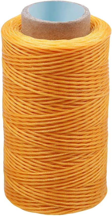 284 Yards Waxed Thread, 210D Heavy Duty Upholstery Wax Thread for Leather Sewing,0.8mm Flat Waxed Linen Cord for Bookbinding/Shoe Repairing/Leather Projects