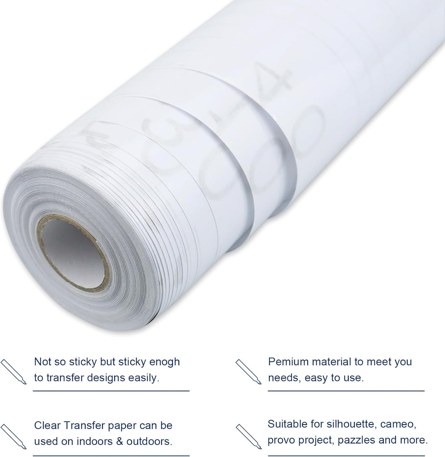 Clear Transfer Paper Tape Roll for Vinyl 12" x 50 FT Medium Tack for Adhesive Vinyl Signs, Application Clear Contact Paper Roll for Silhouette Cameo, Decals, Stickers, Windows (Transparent)