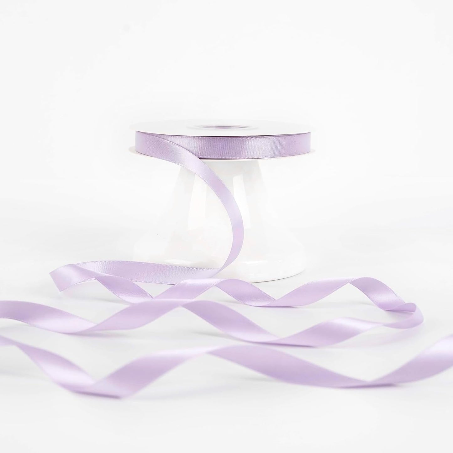 HUIHUANG Light Purple Satin Ribbon 1/2 inch Continuous 50 Yards Lilac Double-Faced Satin Ribbon for Gift Wrapping, Bows, DIY Crafts, Flower Bouquet, Wedding Bridal Shower Decor, Holiday Decor