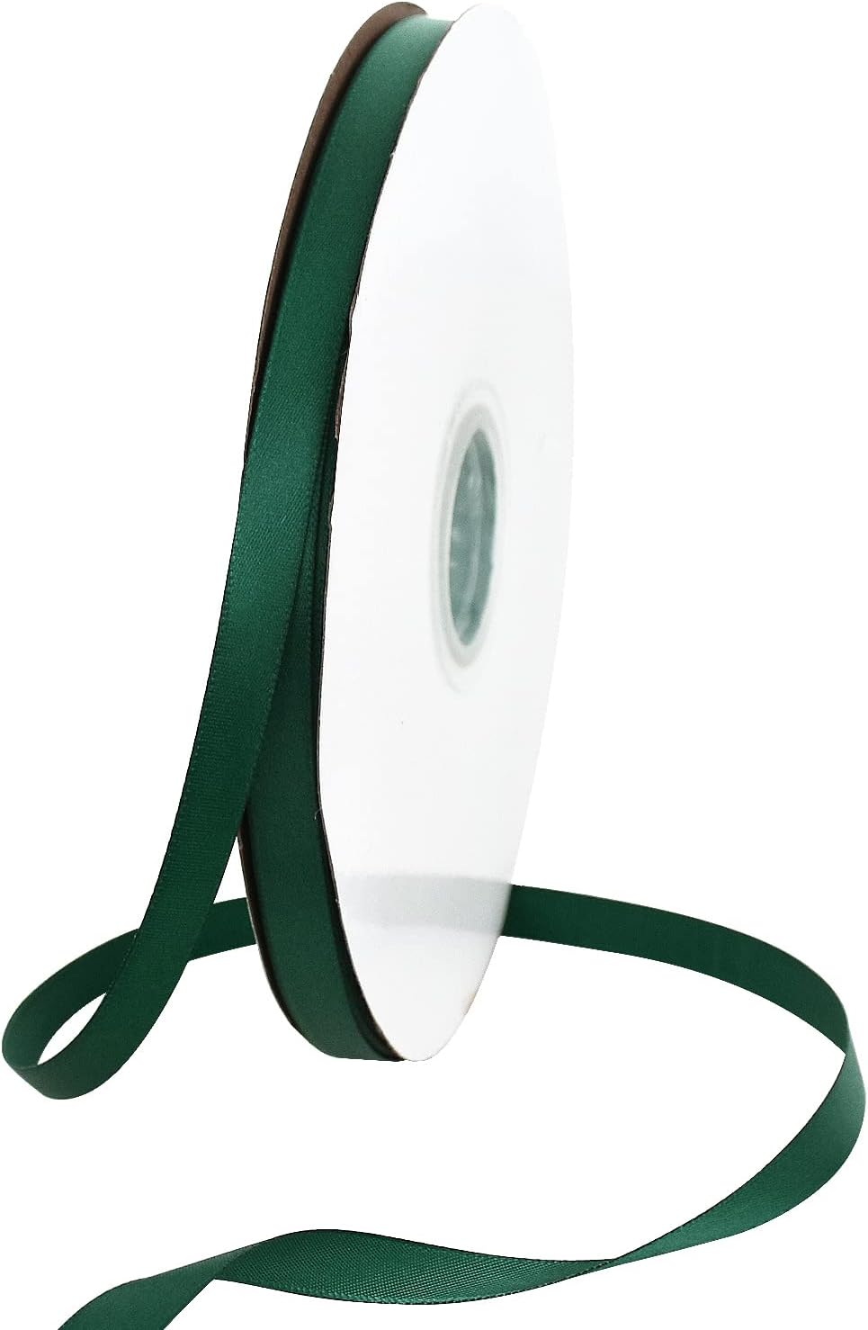 TONIFUL 3/8 Inch x 100yds Christmas Green Satin Ribbon Thin Solid Fabric Ribbons Roll for Gift Wrapping Invitation Floral Hair Balloons Craft Sewing Party Wedding Decoration Valentine's Day Bouquet