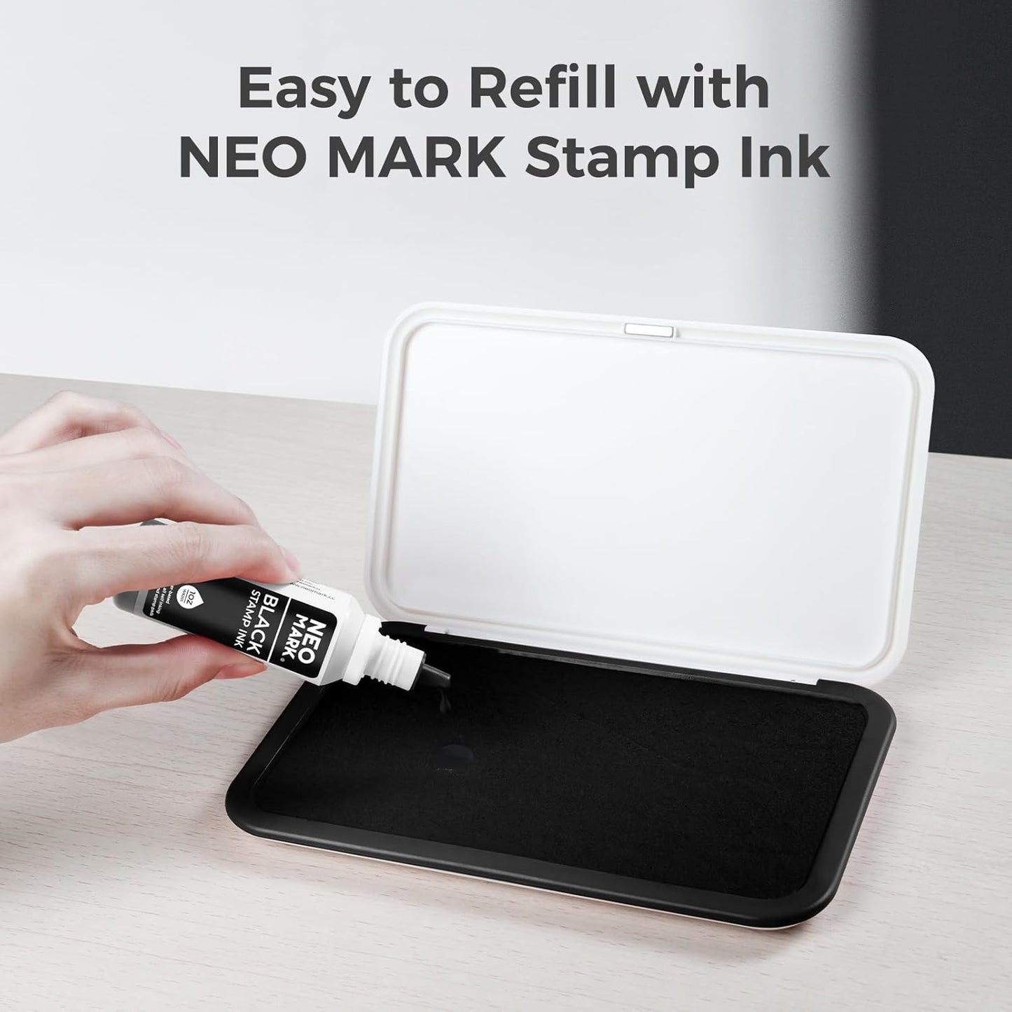 Large Stamp Pad - 3.50"x 6.25", Magnetic Lid, Premium Quality Felt Stamp Pad (Black)