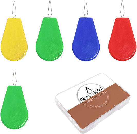 BEADNOVA Embroidery Needle Threader Tool 5pcs Plastic Wire Loop Sewing Machine Needle Threader for Hand Sewing Cross Stitch Craft Knitting Quilting (5pcs, Mix Colors)