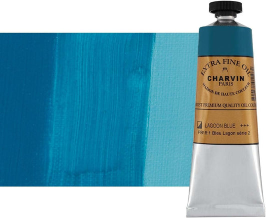 Charvin Extra Fine Oil Paint, Blue Lagoon 60 mL - Triple-Milled, Rich Texture, Poppy Oil-Based, Light-Fast, Handmade, Archival Quality
