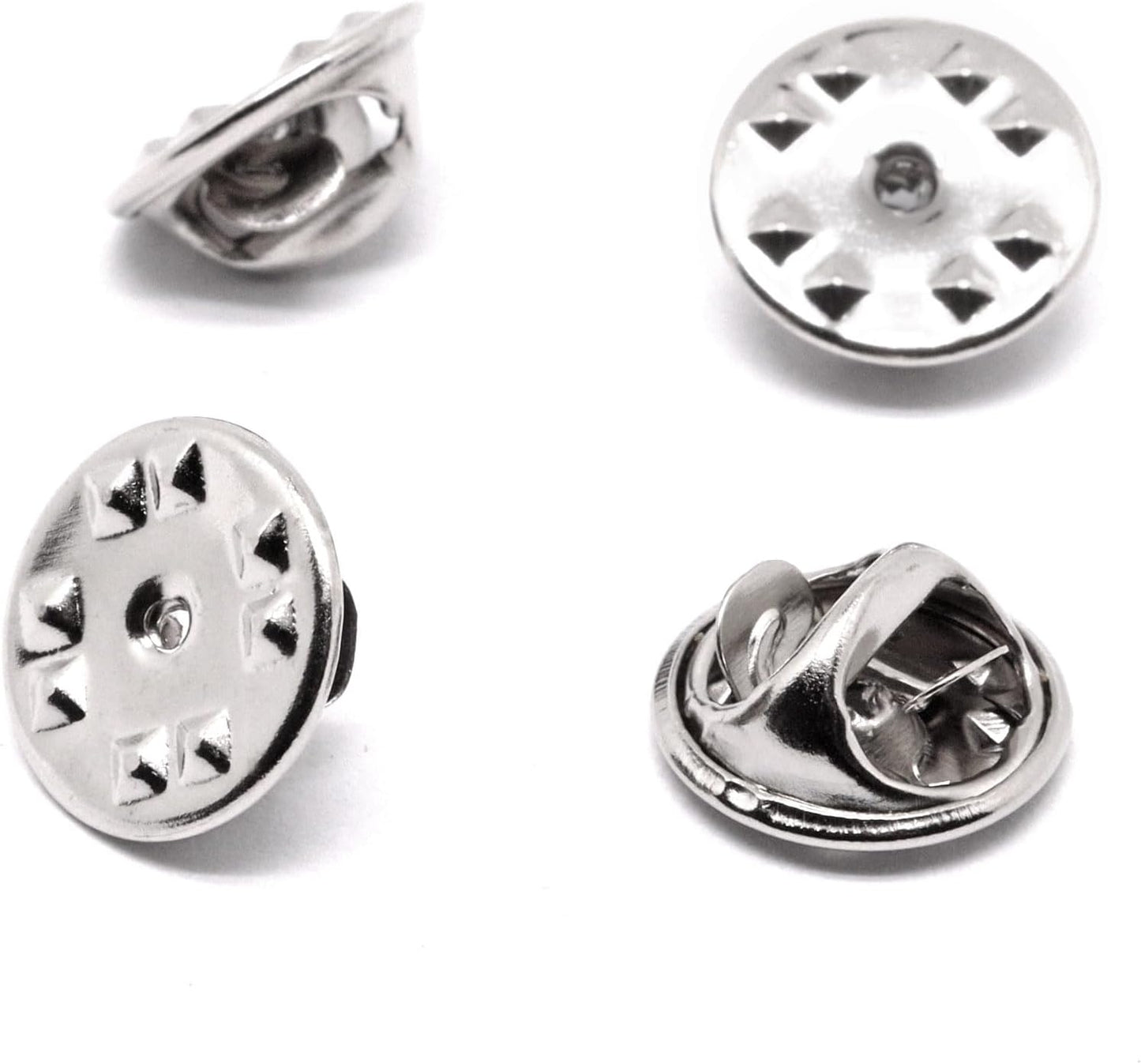 100pcs Pin Backs, Blank Pins Scatter Butterfly Clutch Pin Holder Enamel Pin Locking Backs Tie Tacks Jewelry Pin Backings Clasp for Brooch Lapel Hat Uniform Badges Tie Tack (Silver)