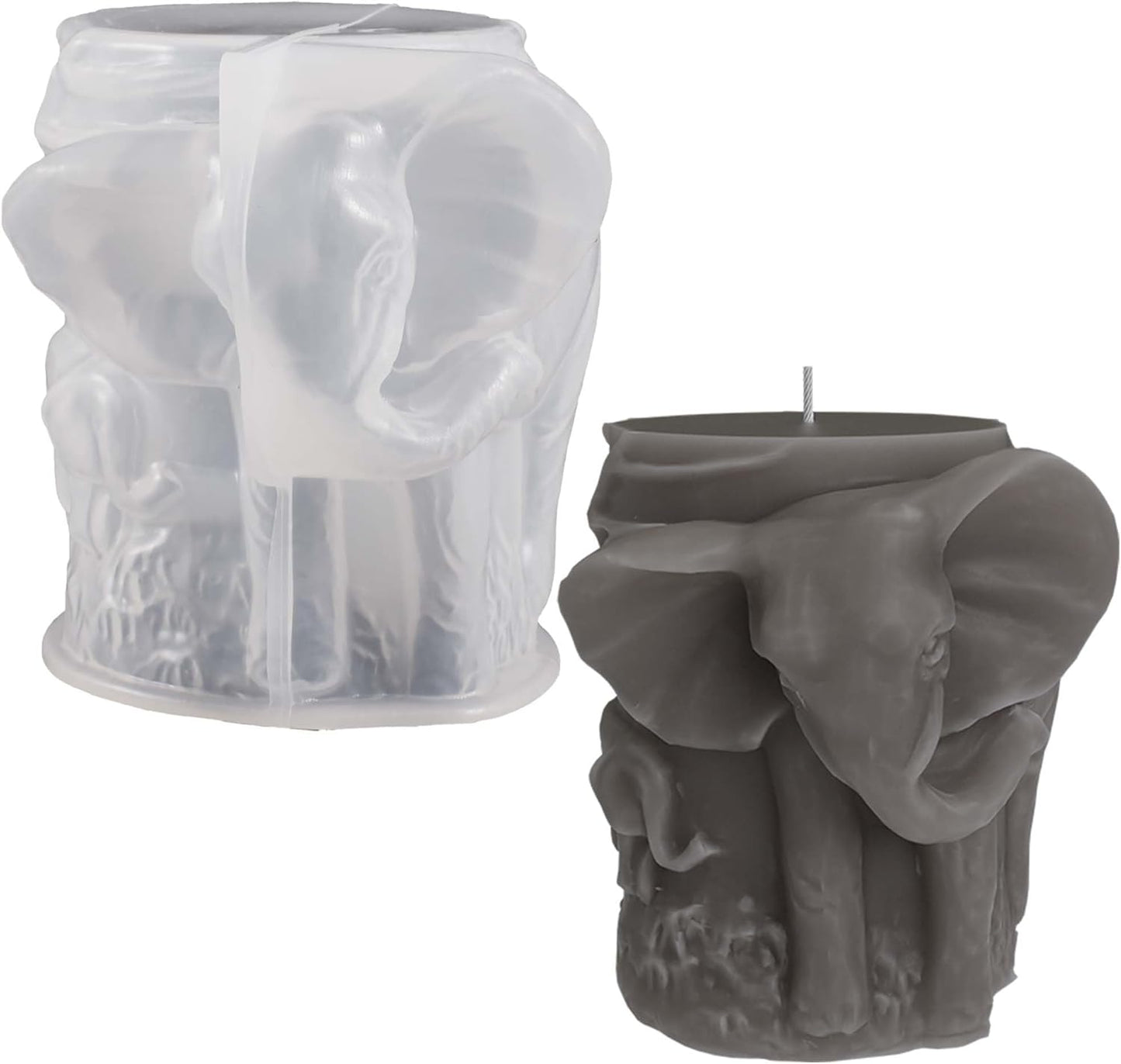 Elephant Cylinder Animal Resin Casting Silicone Mold for Home Decor & Candle Making Wave Spiral Mold