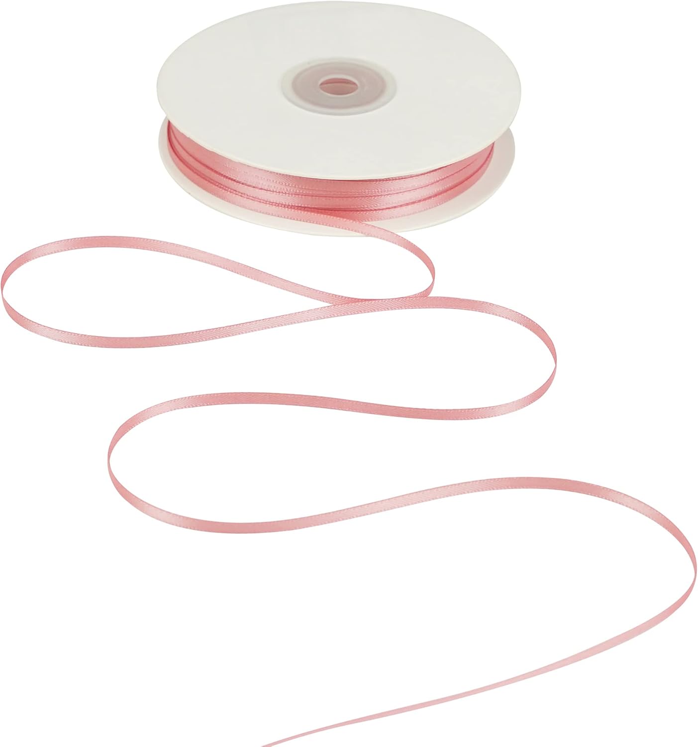 HUIHUANG 1/8 inch Blush Pink Satin Ribbon, 100 Yards Roll, Luxurious Double Face Satin, Polyester, Multi-purpose Occasions, Gift Wrapping, DIY Bows, Decoration, Sewing, Invitations