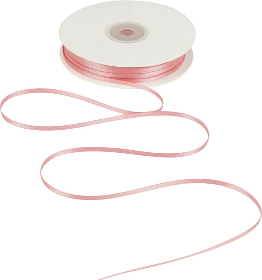 HUIHUANG 1/8 inch Blush Pink Satin Ribbon, 100 Yards Roll, Luxurious Double Face Satin, Polyester, Multi-purpose Occasions, Gift Wrapping, DIY Bows, Decoration, Sewing, Invitations