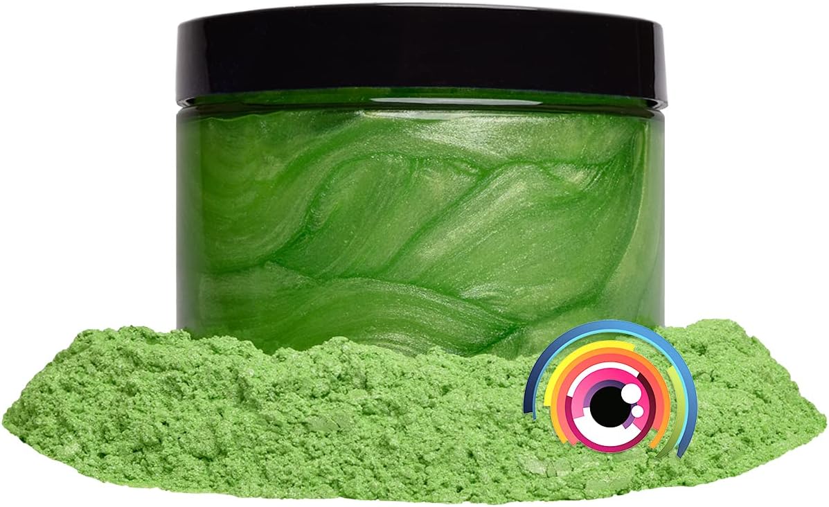 Eye Candy Pigments Premium Green Mica Powder - Green Tea (50gr) - for Epoxy, Resin, Soap, Paint, Woodworking, Acrylic Pouring, Bath Bombs, Fishing Lures - DIY Arts and Crafts Additive