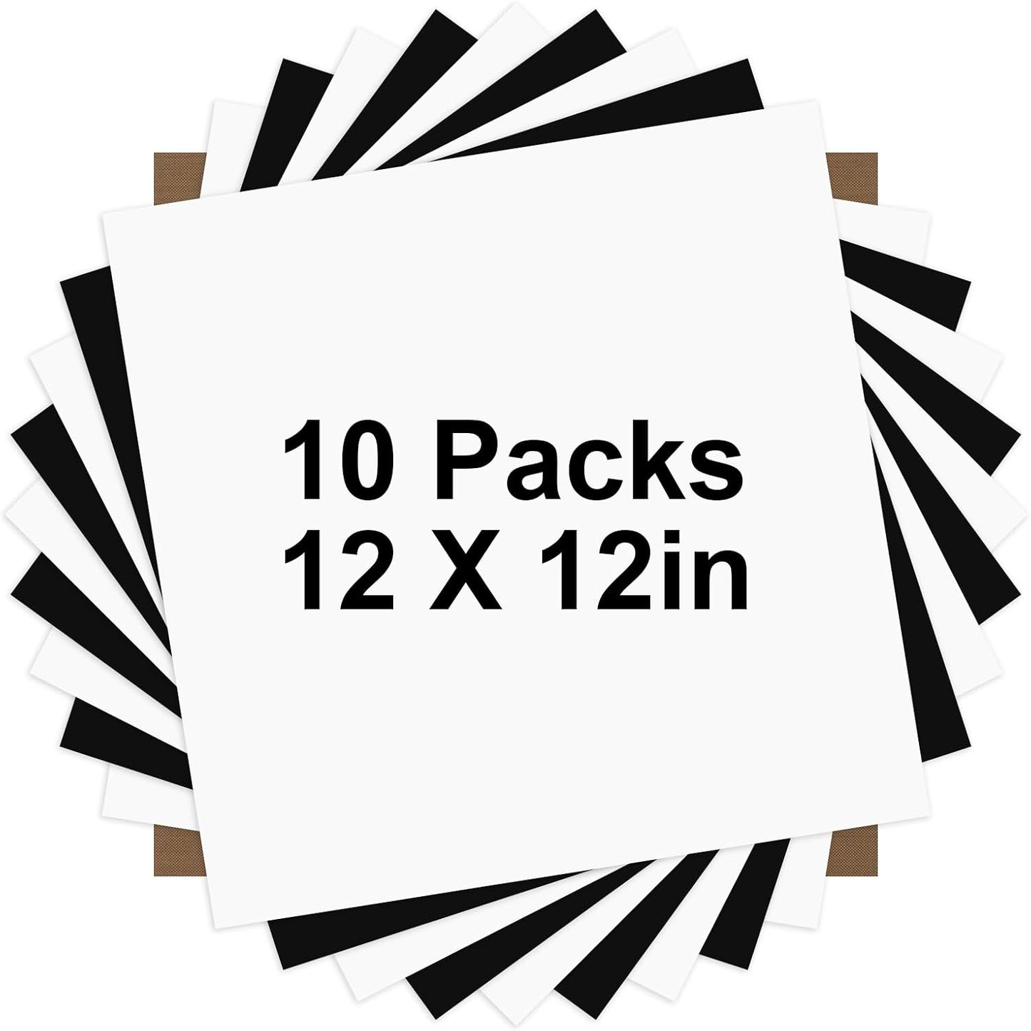 HTVRONT HTV Heat Transfer Vinyl Bundle: 5 White HTV Vinyl and 4 Black Heat Transfer Vinyl Sheets, 12"x12" PU Iron on Plus 1 PTFE Sheet Easy to Cut & Weed for Heat Design