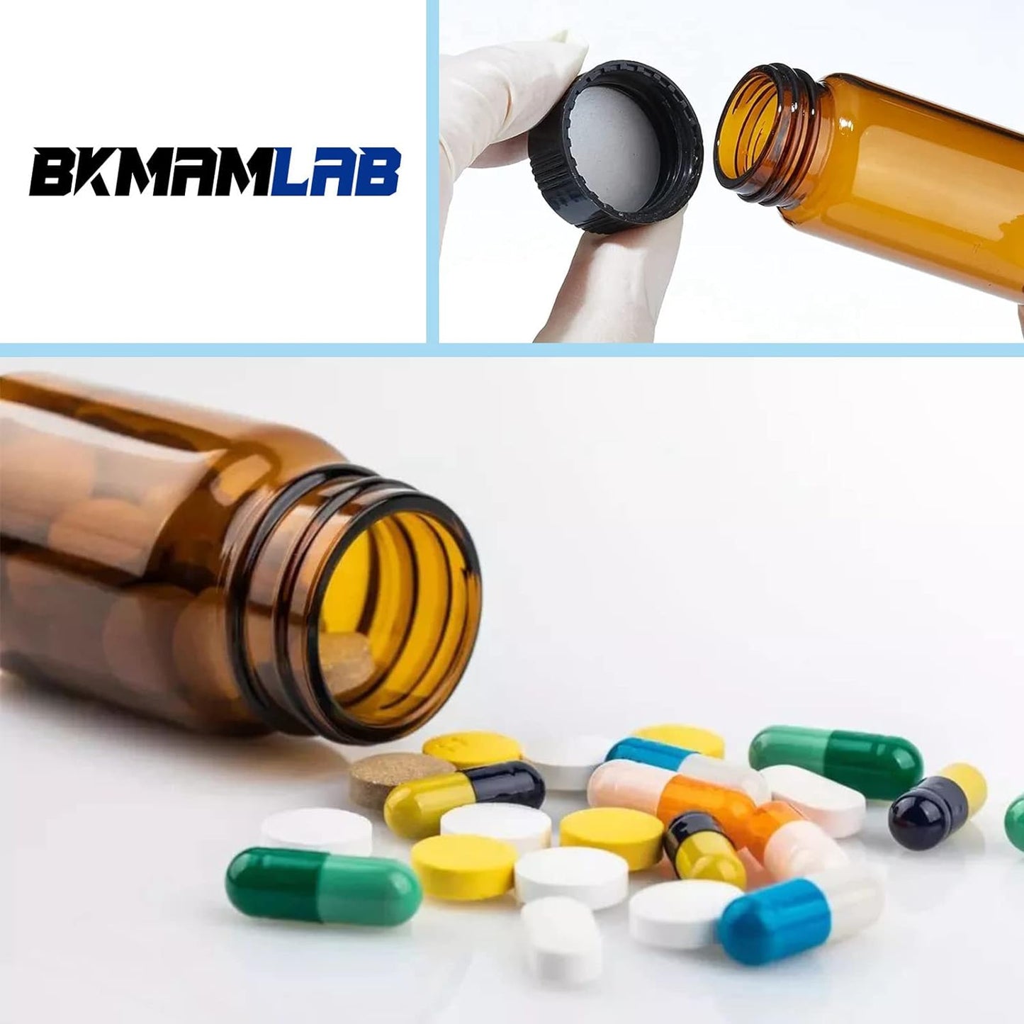 10ml Amber Small Glass Vials 50pcs with Screw Caps(50pcs)