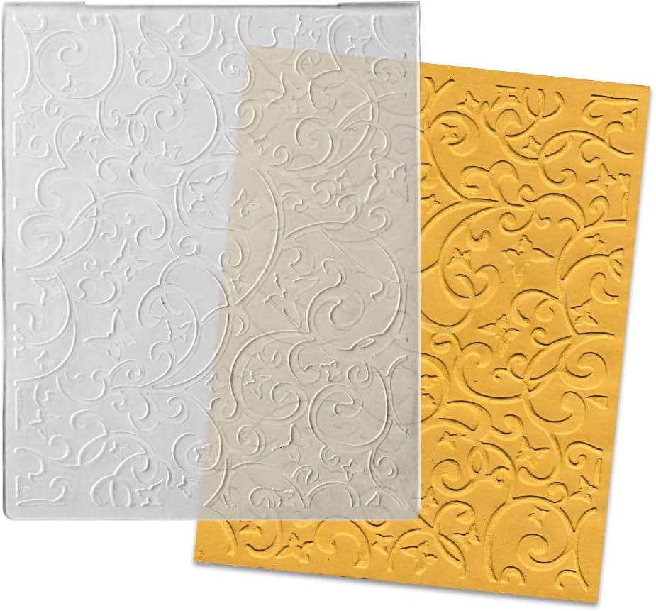 ALIBBON Vine Background Plastic Embossing Folders for Card Making, Butterfly Embossing Folders for DIY Scrapbooking, Leaves Pattern Template Folders for Paper Craft Photo Album Decorations