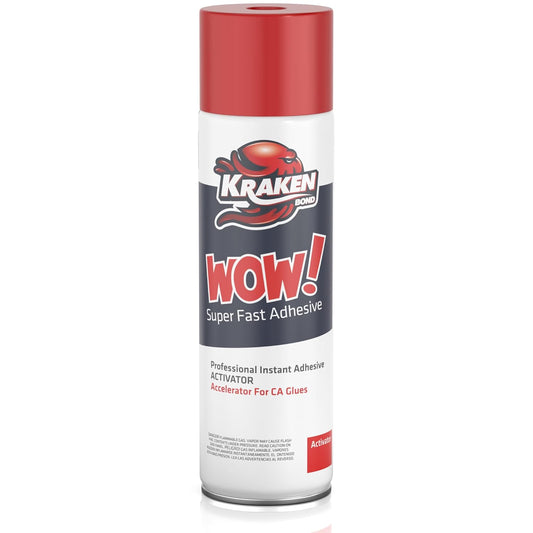 KRAKEN BOND Wow! Spray Adhesive Activator(1X16.9 Oz.) - Cyanoacrylate Super Glue Accelerator Spray for Plastic, Metal, Wood & PVC, CA Glue Activator | 1 Pack