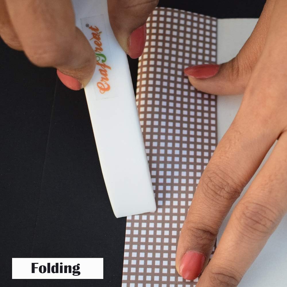 CrafTreat Teflon Bone Folder and Scoring Tool - Lifter - Paper Scorer for Paper Crafting, Origami, Bookbinding, Scrapbooking - Leather Burnishing Tool -Smooth, Non Stick,Ergonomic Craft Tool