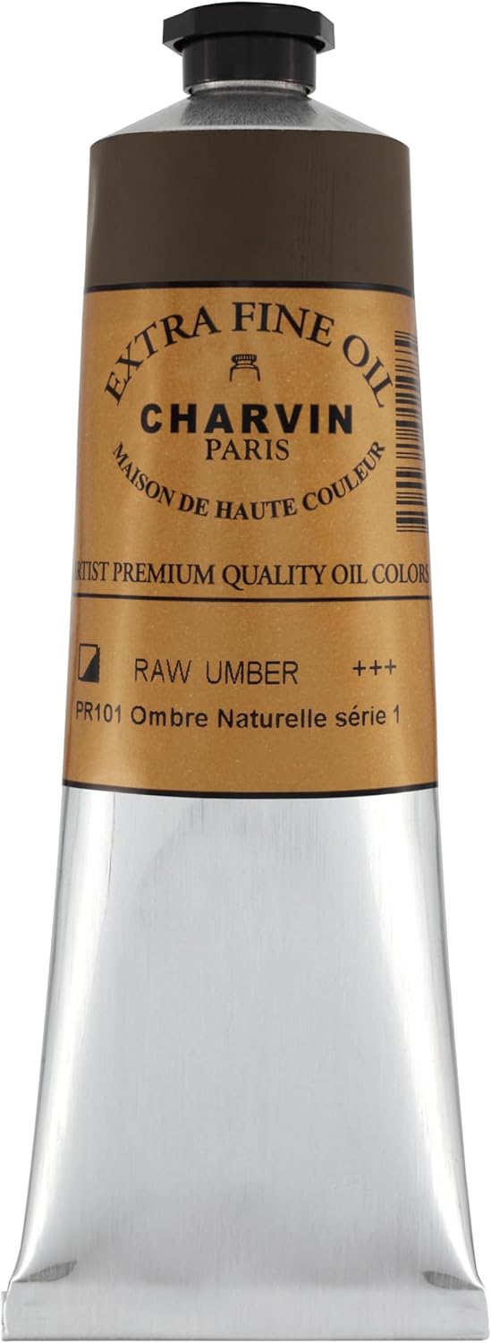 Charvin Extra Fine Oil Paint, Raw Umber 150 ml - Triple-Milled, Rich Texture, Poppy Oil-Based, Light-Fast, Handmade, Archival Quality