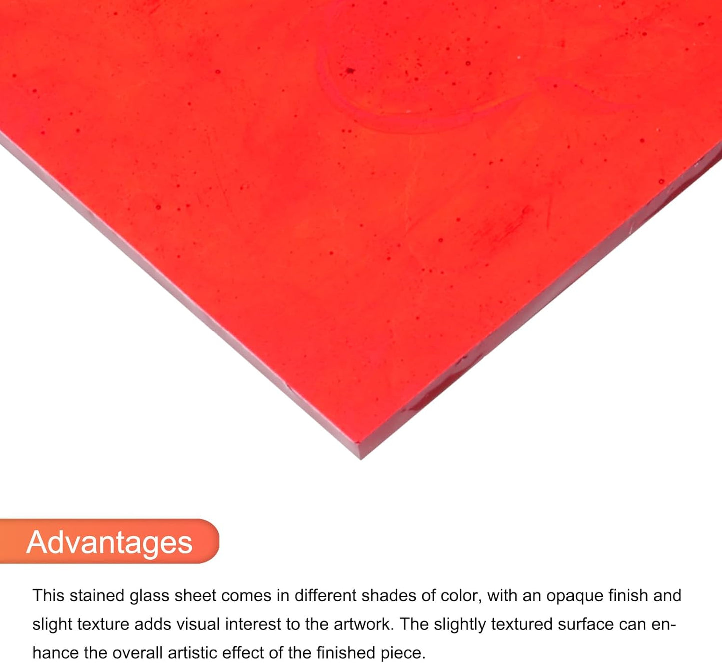 MECCANIXITY 2 Pcs Stained Glass Sheet Mosaic Tile 7.9 Inch x 5.9 Inch Red Stained Glass Sheets for Crafts DIY Art Project