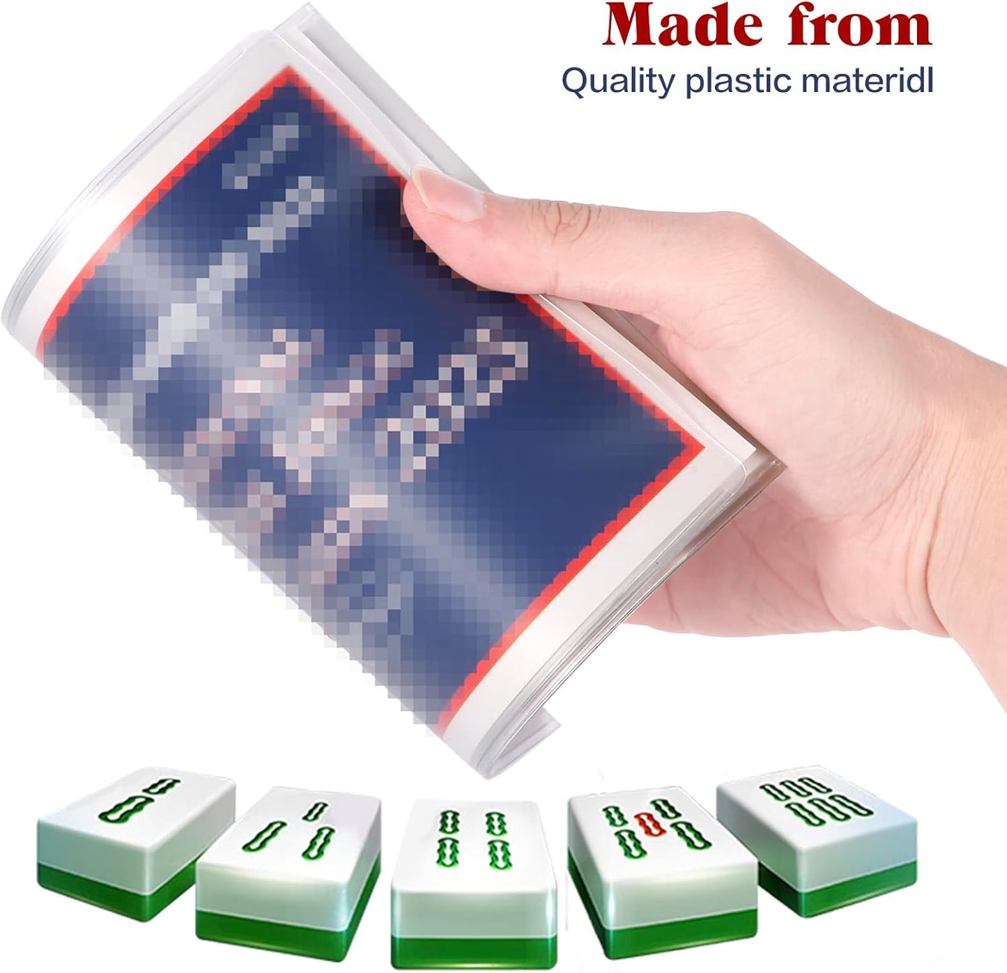 Frosted PVC Mahjong Card Sleeves - Waterproof Protectors for Mahjong Cards 2025, Soft Durable Cover fits 6.3x4.8 inch scorecard, Perfect for Mahjong Tile Set Gifts (Large-8(Included Cards))