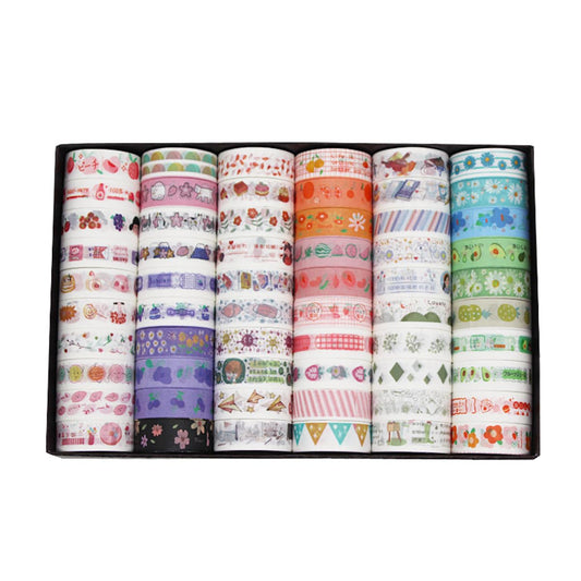 60 Rolls Cartoon Washi Tape Set Washi Tape Stickers Decorative Washi Tapes for DIY Crafts Scrapbooking Projects Paper Stickers