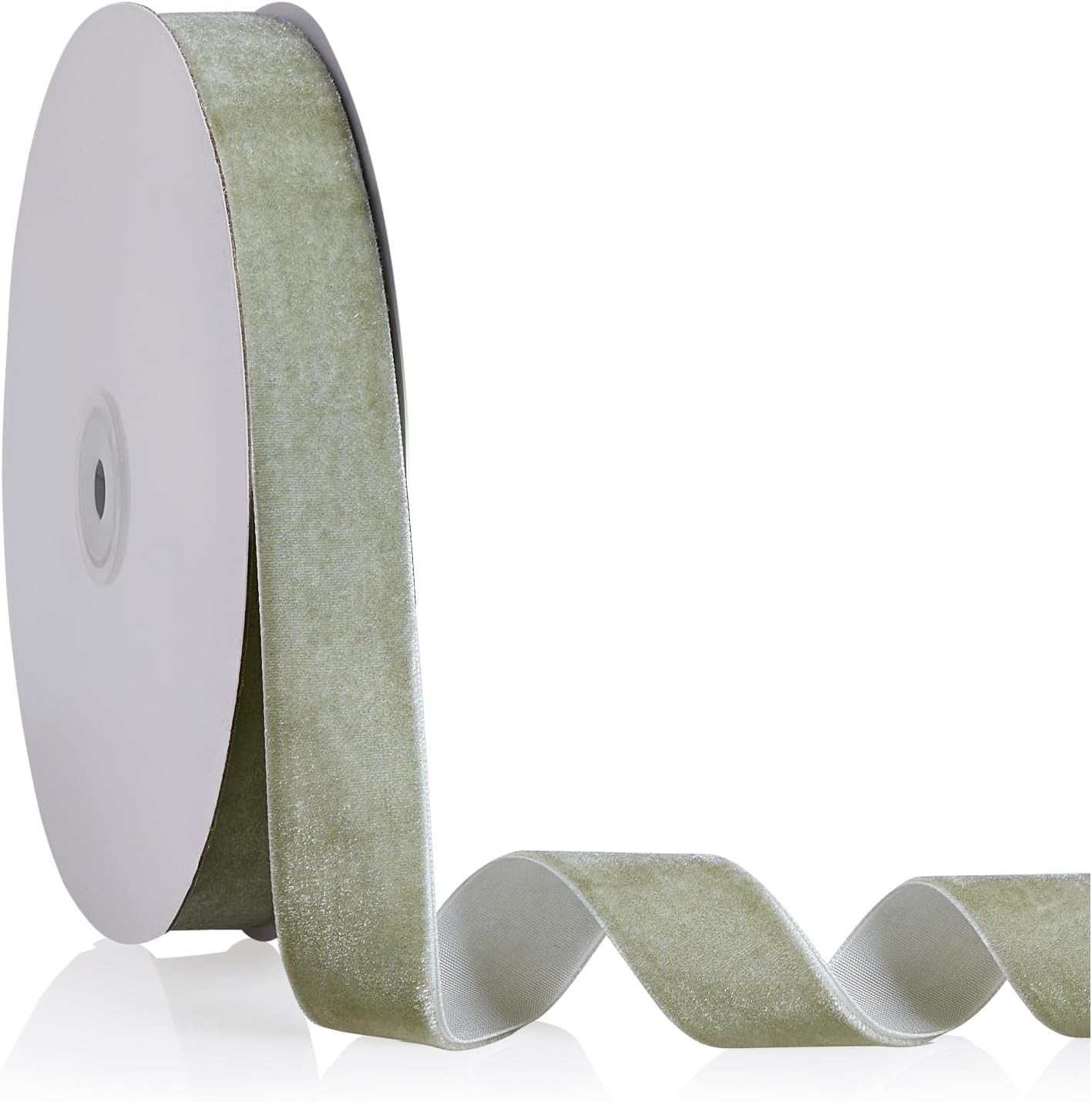 1" X 20 Yards Dusty Green Velvet Ribbon for Christmas Tree Wreath Decoration Handmade Crafts Ornaments Gift Wrapping & Bow Making