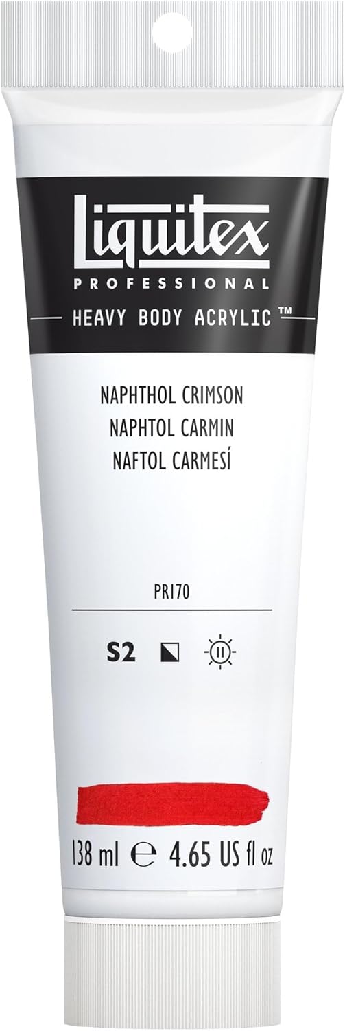 Liquitex Professional Heavy Body Acrylic Paint, 4.65-oz (138ml) Tube, Naphthol Crimson